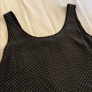 Black and white 100%silk tank